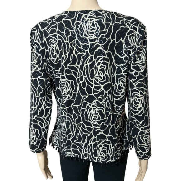 MSK Blouse with Beaded Tassels Size L - Picture 4 of 4